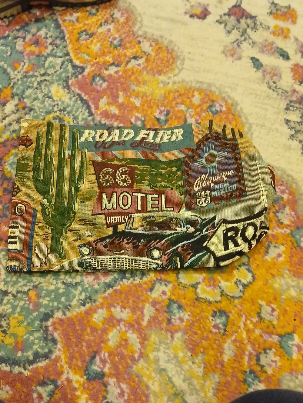 Route 66 Motel Decorative Pillow Cover in Green and Brown